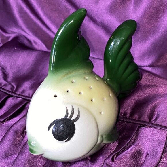 Vintage Mid Century Modern Fish Tooth Pick Appetizer Holder Anthropomorphic 5" - Picture 1 of 11